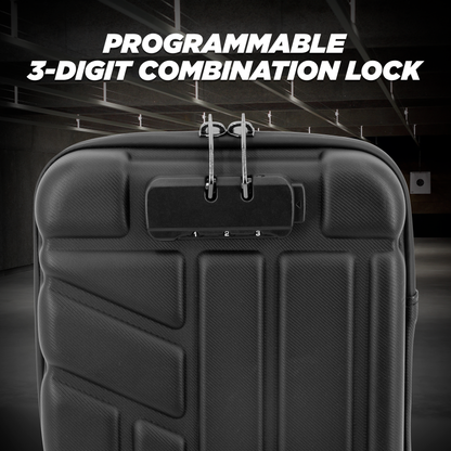 CASEMATIX Locking Pistol Case Fits Small to Large 9mm Pistols with Room For Extra Clips and Attachments - Premium Handgun Case with Lock Zippers