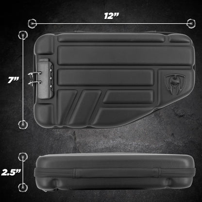 CASEMATIX Locking Pistol Case Fits Small to Large 9mm Pistols with Room For Extra Clips and Attachments - Premium Handgun Case with Lock Zippers