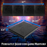 Faux Leather 12-Panel Deluxe DM Screen – Folding GM Screen with 4 Swing-Out Panels for TTRPGs (Inserts Not Included)