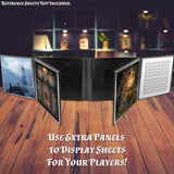 Faux Leather 12-Panel Deluxe DM Screen – Folding GM Screen with 4 Swing-Out Panels for TTRPGs (Inserts Not Included)