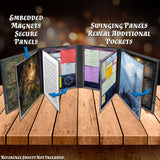 Faux Leather 12-Panel Deluxe DM Screen – Folding GM Screen with 4 Swing-Out Panels for TTRPGs (Inserts Not Included)