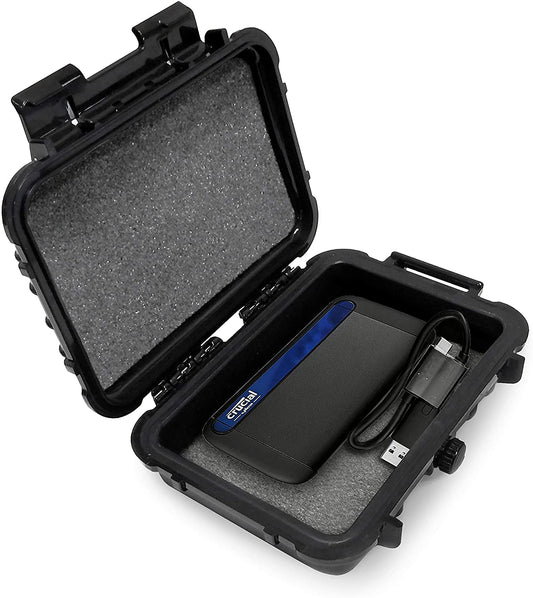 CASEMATIX Waterproof Case Compatible with Crucial 1TB 500GB X8 Portable SSD and Accessories, Includes Case Only
