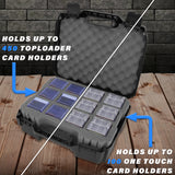 CASEMATIX Toploader Card Storage Case for Trading Cards Fits 450 Toploader or 100 One Touch Card Holders, Toploader Storage Box with 12 Compartments